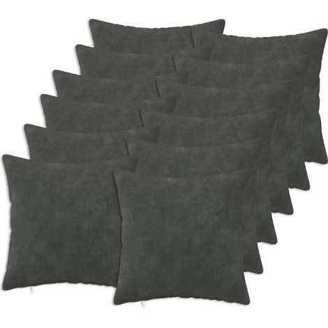 Coussin HEERLEN 12 pc Anthracite Fleece en microfibre vidaXL (1/5)