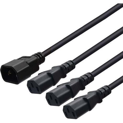 Câble d'alimentation IEC320 C14 vers triple C13 de 60 cm pour cuiseurs à riz, bouilloires électriques et unités de distribution d'énergie (PDU) (1/5)