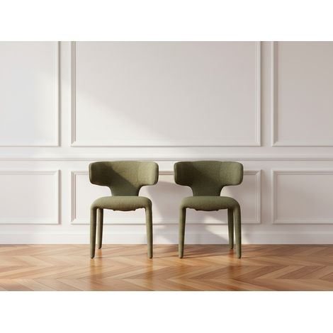 BOBOCHIC - Lot de 2 chaises MILA tissu texturé   Vert