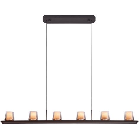 Suspension, Suspension LED ALABASTRO 127 cm - 62W Marron en Acier, MANTRA (1/5)