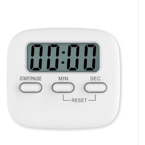 Juego de temporizador electrónico LCD de 2 piezas, temporizador de cocina de 99 minutos, temporizador de cocción, con alarma y contador, un pequeño dispositivo para el hogar y el aprendizaje. (1/4)