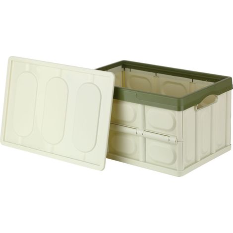 Boîte de rangement multifonctionnelle, caisse pliable, boîte de rangement empilable, boîte en plastique pliable, panier à linge (1/5)