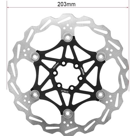 Disque de frein à visser, rotor flottant de 203 mm pour VTT (noir-203 mm) (1/2)