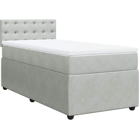 Maison Exclusive - Boxspringbett mit Matratze Hellgrau 90x190 cm
