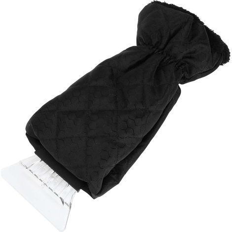 1pc Gant grattoir à Glace Universel pour Voiture 40x17cm - Gant isolé Chaud avec grattoir à Neige et Givre pour Pare-Brise de Voiture et Camion - Tissu imperméable Noir (1/5)