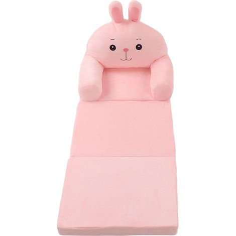 Adorable fauteuil pliable pour enfant avec dossier, 2 en 1, convertible en canapé-lit pour salon ou chambre, rose (1/5)