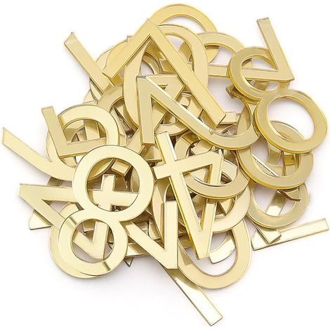 40 Pièces Chiffres Adhésifs Résistants aux Intempéries, 50 mm 0-9 Autocollants Numéro de Maison, Chiffres pour Boîte aux Lettres en Acrylique pour Extérieur, Épaisseur 2 mm (Doré) (1/5)