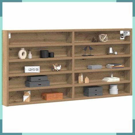 862295 Vitrine Chêne artisanal 100 x 8,5 x 50 cm Bois d'ingénierie (1/5)