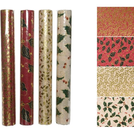 Tessuto decorativo foglia oro-ciliegio 200x35 cm