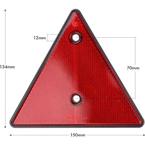 2-teilige rote Dreiecksreflektoren, reflektierende Dreiecke für Anhänger, aufschraubbare Signalreflektoren für Wohnwagen, Lastwagen, Traktoren und Fahrzeuge (1/4)