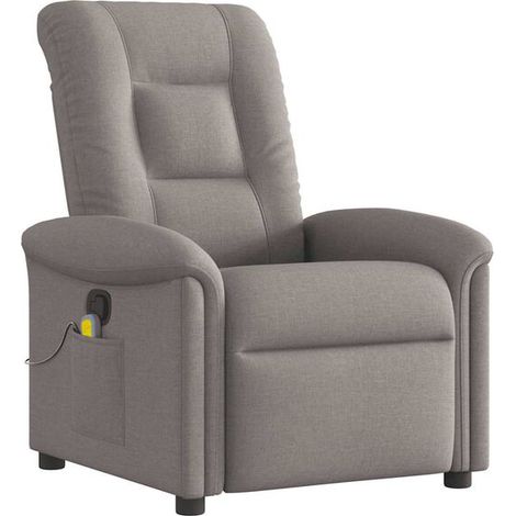 fauteuil de massage inclinable en tissu brun grisâtre (1/5)