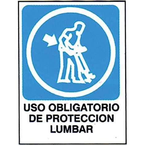 Panneau de protection lombaire PVC 40x30 cm haute visibilité BLEU, BLANC ET NOIR