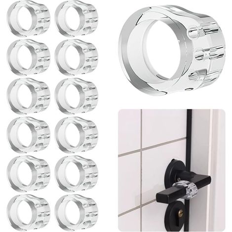 Lot de 12 tampons de protection pour poignée de porte, tampons transparents pour poignée de porte, protection pour poignée de porte (1/5)