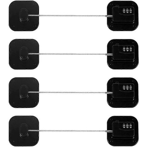 Verrou de réfrigérateur, cadenas à combinaison pour armoire - Lot de 4 (1/5)