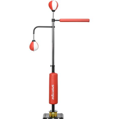 Matériel de fitness sac de frappe sur pied réglable 140-205 cm avec ballons de vitesse et tige réflexe pour la boxe (1/5)