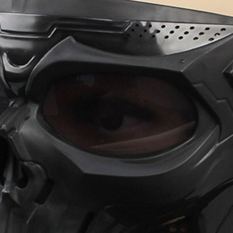Motorradbrille mit Totenkopfmuster, Rennbrille, mit verstellbaren und rutschfesten Riemen, geeignet für Offroad-Fahrten und transparenten schwarzen Gläsern. (1/4)