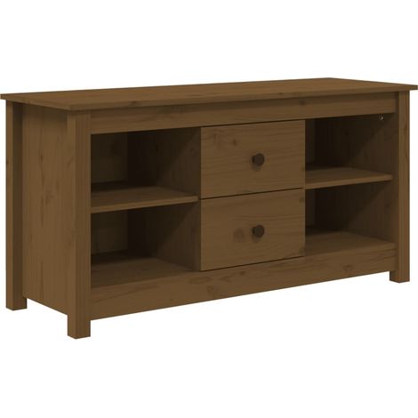 Mobile TV multimediale scaffale per televisione televisione buffet sala da pranzo soggiorno camera da letto miele 103 x 36,5 x 52 cm legno di pino massiccio marrone 020027693