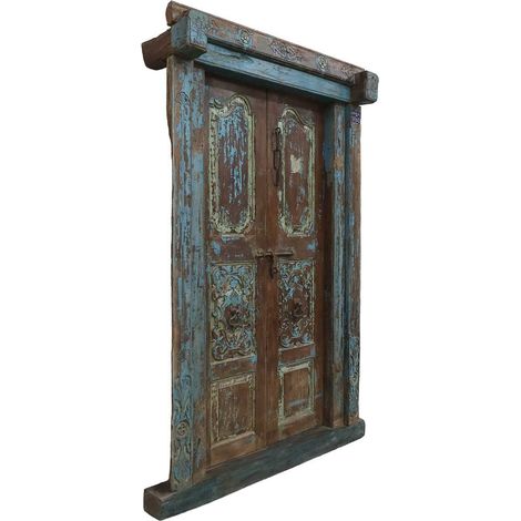 Puerta de madera marron 142x27x218h cm