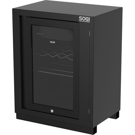 Armadio per officina con frigo e freezer SOGI ARR-M-FRIGO - 680x460x910 mm - 2 griglie - classe B - nero grafite (1/4)