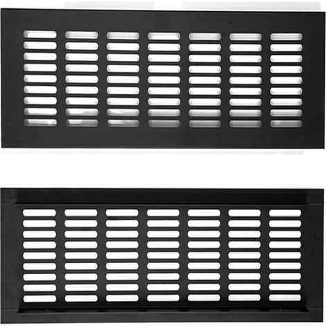 2 Pièces Grille Daération Extérieure,Grille Aeration Aluminium Grille Daération Extérieure Grille Aeration Reglable,Noir (1/4)