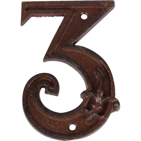 Numéro de maison en fonte Chiffre 3