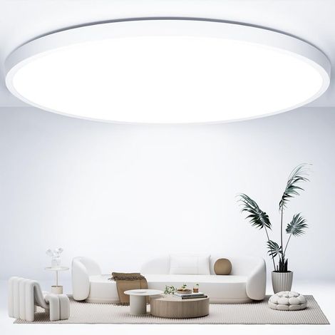 Plafonnier Led, Ø50CM Luminaire Plafonnier 6500K LED Plafonier 48W 4800LM Luminaire Plafonier IP44 LED Plafond, Plafonniers Chambre pour Salle de Bain, Cuisine, Salon, Balcon, Bureau, Porche (1/5)