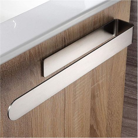 Porte-serviettes autocollant 37 cm, en acier inoxydable, pour salle de bain et cuisine (1/5)