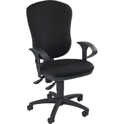 Chaise de bureau pivotante contact permanent noir 420-550mm sans accoudoir charge max. 110kg TOPSTAR (1/4)