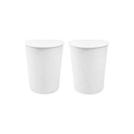 Quality Vibrance White Lightweight Plastic Waste Paper Basket Bin, Set of 2 (1/4)