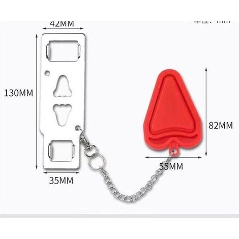 Bloque-porte portable antivol, cale de sécurité pour porte intérieure et voyage (1/4)