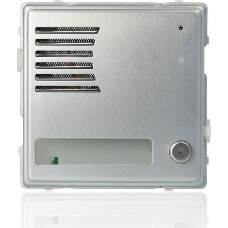URMET 1148/21 - Sinthesi S2, modulo in alluminio per posto esterno, con 1 pulsante, acciaio lucido