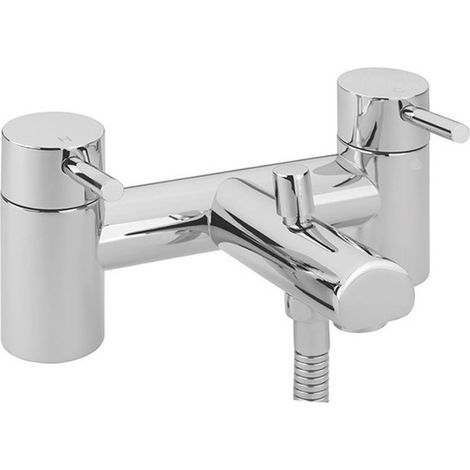 Sagittarius Piazza Bath Shower Mixer Tap with Shower Kit Pillar Mounted - Chrome (1/2)