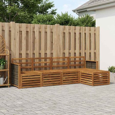 vidaXL Outdoor Sofa Set 5 pcs Natural (1/5)