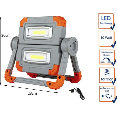 LED Arbeitsleuchte klappbar Akku Powerbank & USB Ladekabel (1/5)