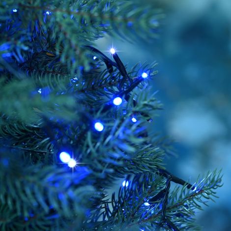 Guirlande lumineuse de Noël compacte LED bleu et flash blanc 18 m (1/3)