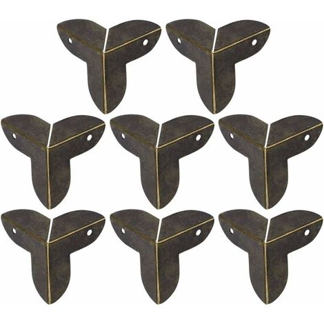 Sourcing Map Box Protections d'angle vintage triangulaire pour bijoux, bureau, meuble,,8Pcs (1/5)