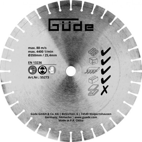 Disque diamant Ø 350 mm pour scie à béton G55559 - G55377 - G55568