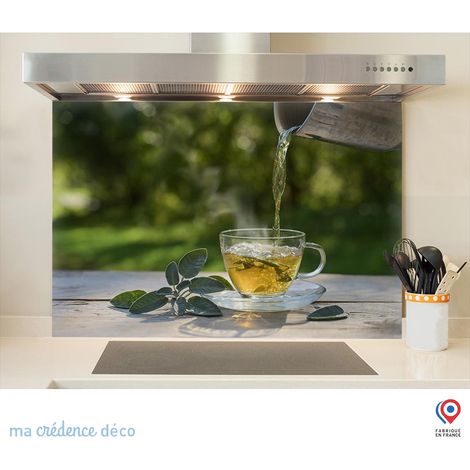 Fond de hotte : Thé à la menthe - Verre trempé - 90 cm - 60 cm (1/5)