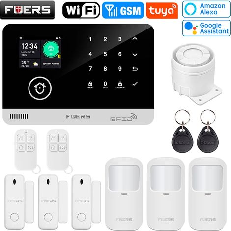 (Pack 4) Système d'alarme intelligent Wi-Fi GSM pour la sécurité de votre domicile, antivol sans fil 433 MHz (1/5)
