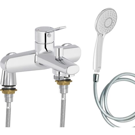 Mitigeur baignoire JACOB DELAFON Eo + pommeau de douche Juliette + flexible de douche lisse + colonnettes Idro'Flex (1/5)