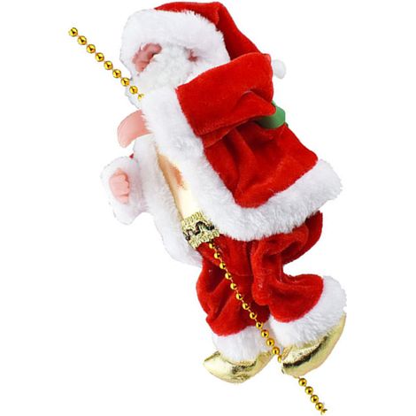 Figurine Père Noël grimpant éclairée en plastique décoration suspendue jouet Noël pour fête et réception (1/4)
