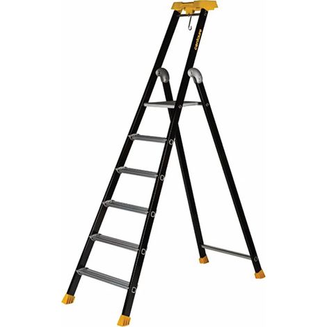 Escabeau alu 6 marches - Hauteur de travail max. 3.30m - 438206