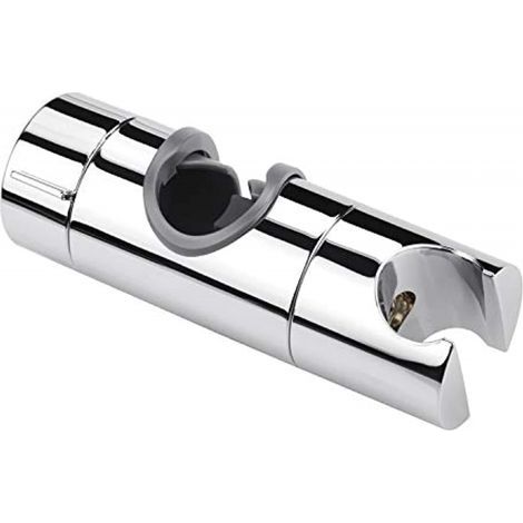 Supporto per doccia monoblocco, supporto universale per soffione doccia color argento, adatto per aste doccia da 18 a 25 mm, realizzato in robusto ABS, supporto per soffione doccia rinforzato e miglio (1/4)