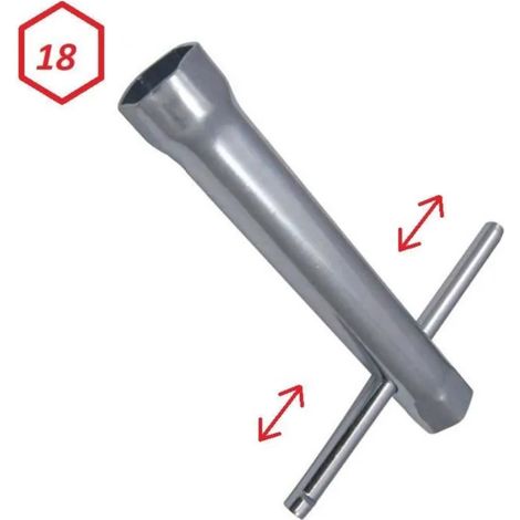 Cyclingcolors – Clé à bougie 18mm – Longueur 100mm – Hexagonale avec manche amovible – Pour moteurs essence tondeuse, tracteur, voiture, camion, moto