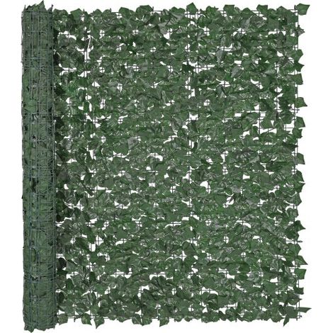 Sichtschutzzaun aus Efeu, 1500 x 2490 mm, Pflanzenwand, grüner Efeuzaun mit verstärkter Verbindung, künstliche Hecken mit Weinblättern als Dekoration für Garten, Hof und Terrasse (1/5)