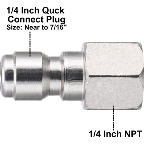 Adaptateur de machine à laver les voitures tout en cuivre pour la conversion du tuyau de sortie du pistolet à eau du filetage mâle M14 au filetage mâle M18x1,5 vers un connecteur mâle à connexion rapi (1/5)