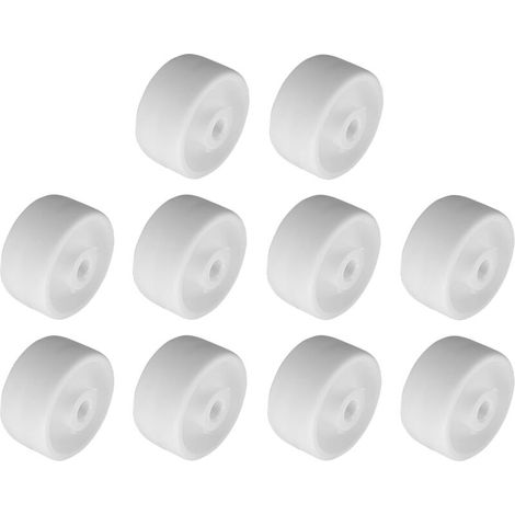 – Lot de 10 roulettes 25mm en plastique rigide blanc – Charge max 50kg – Pour meubles et chariots – Roues durables et silencieuses (1/3)