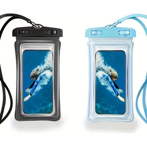 Custodia impermeabile per telefono in 2 pezzi, universale, galleggiante, resistente all'acqua IPX8, borsa a secco, compatibile con la maggior parte degli smartphone e telefoni cellulari (1/5)