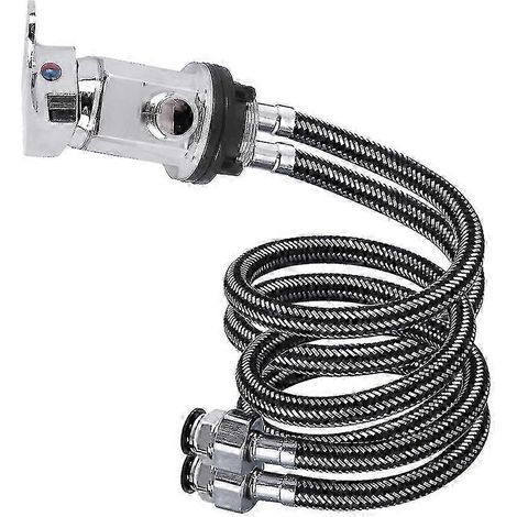 Mitigeur de douche chromé pour caravane, camping-car et fourgon aménagé, sortie 1/2" avec raccord rapide de 1500 mm pour tuyaux (1/4)