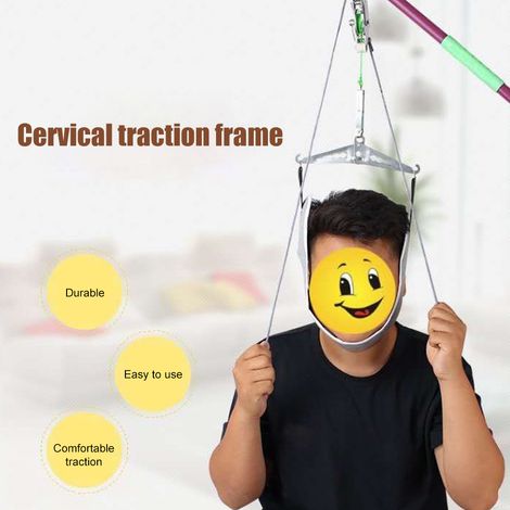 Lot Cervical Traction Over Door Neck Stretcher Adjustable Chiropractic Massage Kit Relaxation Spine Support Home Use (1/5)